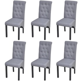 Sillas de comedor 6 unidades de tela gris claro en Sillas de comedor | Comprar online en Foru.es
