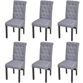 Sillas de comedor 6 unidades de tela gris claro en Sillas de comedor | Comprar online en Foru.es