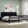 Estructura de cama con cabecero madera maciza negro 200x200 cm de vidaXL, Camas y somieres - Ref: Foro24-3194790, Precio: 191...