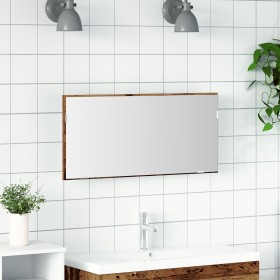 Gabinete de Espejo de Baño con Luz LED Madera Vieja 80x37 cm de , Tocadores de baño - Ref: Foro24-863306, Precio: 62,39 €, De...