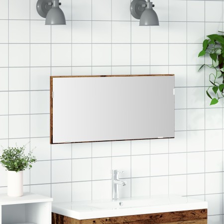 Gabinete de Espejo de Baño con Luz LED Madera Vieja 80x37 cm de , Tocadores de baño - Ref: Foro24-863306, Precio: 62,39 €, De...
