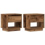 Cabinete de noche 2 pcs Madera antigua 45x34x45 cm Madera de ingeniería de , Mesitas de noche - Ref: Foro24-863334, Precio: 8...