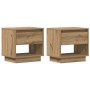 Mesita de Noche 2 pcs Roble Artesano 45x34x47 cm Madera Ingenierizada de , Mesitas de noche - Ref: Foro24-863336, Precio: 86,...