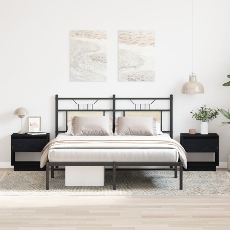 Cabecera de Cama 2 pcs Negro Roble 45x34x49 cm Madera Elaborada de , Mesitas de noche - Ref: Foro24-863338, Precio: 92,87 €, ...