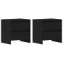 Cabinet de noche 2 pcs Negro Roble 45x34x44,5 cm Madera Engineered de , Mesitas de noche - Ref: Foro24-863358, Precio: 104,69...