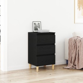 Mesa de Noche Negro Roble 40x35x70 cm Madera Elaborada de , Mesitas de noche - Ref: Foro24-863429, Precio: 73,22 €, Descuento: %