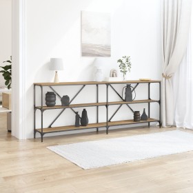 Mesa Consola Roble Artesano 200x30x75 cm Madera Ingenierizada y Acero de , Mesas auxiliares - Ref: Foro24-863446, Precio: 111...