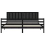 Estructura de cama con cabecero madera maciza negro 200x200 cm de vidaXL, Camas y somieres - Ref: Foro24-3194790, Precio: 191...