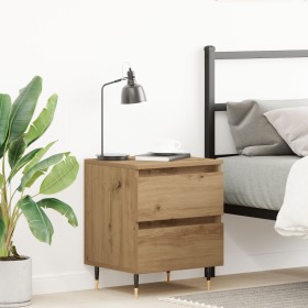 Mesita de Noche Roble Artesanal 40x35x50 cm Madera Engineered de , Mesitas de noche - Ref: Foro24-863464, Precio: 60,17 €, De...