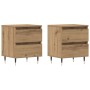 Mesitas de Noche  2 pcs Roble Artesanal 40x35x50 cm Madera Ingenierizada | Foro24.es | Tu tienda online para hogar, jardín y más Foro24.es