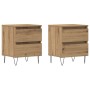 Cajones de Noche 2 pcs Roble Artisan 40x35x50 cm Madera Ingenierizada de , Mesitas de noche - Ref: Foro24-863485, Precio: 103...