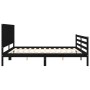 Estructura de cama con cabecero madera maciza negro 200x200 cm de vidaXL, Camas y somieres - Ref: Foro24-3194790, Precio: 191...