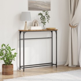Mesa Consola Madera Vieja 75x19,5x75 cm Madera Ingenierizada y Acero de , Mesas auxiliares - Ref: Foro24-863503, Precio: 36,0...