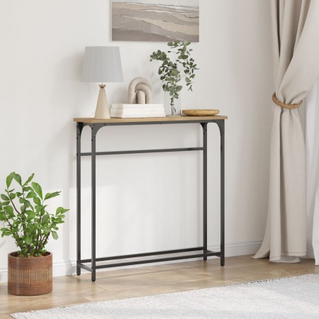 Mesa Consola  Artisan Roble 75x19,5x75 cm Madera Contrachapada y Acero | Foro24.es | Tu tienda online para hogar, jardín y más Foro24.es