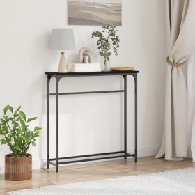 Mesa Consola Roble negro Marco de metal, superficie de MDF Compacta de , Mesas auxiliares - Ref: Foro24-863505, Precio: 39,48...