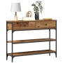 Mesa Consola Madera Vieja 100x25x75 cm Madera Engineered y Acero de , Mesas auxiliares - Ref: Foro24-863511, Precio: 98,36 €,...