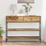 Mesa Consola Madera Vieja 100x25x75 cm Madera Engineered y Acero de , Mesas auxiliares - Ref: Foro24-863511, Precio: 98,36 €,...