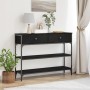 Mesa de Consola Negro Roble 100x25x75 cm Madera Ingenierizada y Acero de , Mesas auxiliares - Ref: Foro24-863513, Precio: 101...