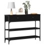 Mesa de Consola Negro Roble 100x25x75 cm Madera Ingenierizada y Acero de , Mesas auxiliares - Ref: Foro24-863513, Precio: 101...