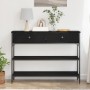 Mesa de Consola Negro Roble 100x25x75 cm Madera Ingenierizada y Acero de , Mesas auxiliares - Ref: Foro24-863513, Precio: 101...