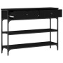 Mesa de Consola Negro Roble 100x25x75 cm Madera Ingenierizada y Acero de , Mesas auxiliares - Ref: Foro24-863513, Precio: 101...