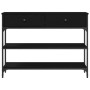 Mesa de Consola Negro Roble 100x25x75 cm Madera Ingenierizada y Acero de , Mesas auxiliares - Ref: Foro24-863513, Precio: 101...