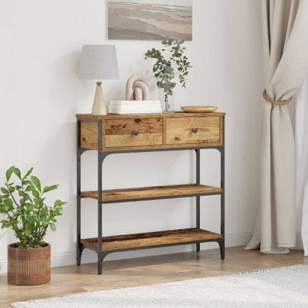 Mesa Consola Madera Vieja 72,5x25x75 cm Madera de Ingeniería y Acero de , Mesas auxiliares - Ref: Foro24-863519, Precio: 82,5...