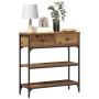 Mesa Consola Madera Vieja 72,5x25x75 cm Madera de Ingeniería y Acero de , Mesas auxiliares - Ref: Foro24-863519, Precio: 82,5...