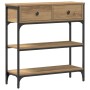 Mesa Consola de Roble Artesanal 72,5x25x75 cm en Madera y Acero de , Mesas auxiliares - Ref: Foro24-863520, Precio: 82,59 €, ...