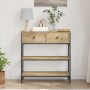 Mesa Consola de Roble Artesanal 72,5x25x75 cm en Madera y Acero de , Mesas auxiliares - Ref: Foro24-863520, Precio: 82,59 €, ...