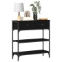 Mesa Consola Negro Roble 72,5x25x75 cm Madera Elaborada y Acero de , Mesas auxiliares - Ref: Foro24-863521, Precio: 84,92 €, ...