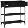 Mesa Consola Negro Roble 72,5x25x75 cm Madera Elaborada y Acero de , Mesas auxiliares - Ref: Foro24-863521, Precio: 84,92 €, ...