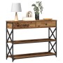 Mesa Consola de Madera Vieja 100x28x75 cm de Madera Ingenierizada y Acero de , Mesas auxiliares - Ref: Foro24-863527, Precio:...