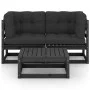 Juego de muebles de jardín 3 pzas y cojines madera pino maciza de vidaXL, Conjuntos de jardín - Ref: Foro24-3076303, Precio: ...