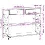 Mesa Consola de Madera Vieja 100x28x75 cm de Madera Ingenierizada y Acero de , Mesas auxiliares - Ref: Foro24-863527, Precio:...