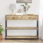 Mesa Consola de Roble Artesanal 100x28x75 cm Madera Ingenierizada y Acero de , Mesas auxiliares - Ref: Foro24-863528, Precio:...