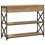 Mesa Consola de Roble Artesanal 100x28x75 cm Madera Ingenierizada y Acero de , Mesas auxiliares - Ref: Foro24-863528, Precio:...