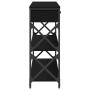 Mesa Consola Negro Roble 100x28x75 cm Madera Elaborada y Acero de , Mesas auxiliares - Ref: Foro24-863529, Precio: 103,18 €, ...