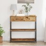 mesa consola de madera vieja 75x28x75 cm madera de ingeniería y acero de , Mesas auxiliares - Ref: Foro24-863535, Precio: 87,...