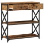 mesa consola de madera vieja 75x28x75 cm madera de ingeniería y acero de , Mesas auxiliares - Ref: Foro24-863535, Precio: 87,...
