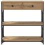 Mesa Consola de Roble Artesanal 75x28x75 cm Madera Ingenierizada y Acero de , Mesas auxiliares - Ref: Foro24-863536, Precio: ...
