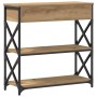Mesa Consola de Roble Artesanal 75x28x75 cm Madera Ingenierizada y Acero de , Mesas auxiliares - Ref: Foro24-863536, Precio: ...
