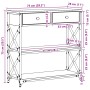 Mesa Consola de Roble Artesanal 75x28x75 cm Madera Ingenierizada y Acero de , Mesas auxiliares - Ref: Foro24-863536, Precio: ...