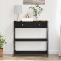 mesa de consola negro roble 75x28x75 cm madera engineered y acero de , Mesas auxiliares - Ref: Foro24-863537, Precio: 89,54 €...