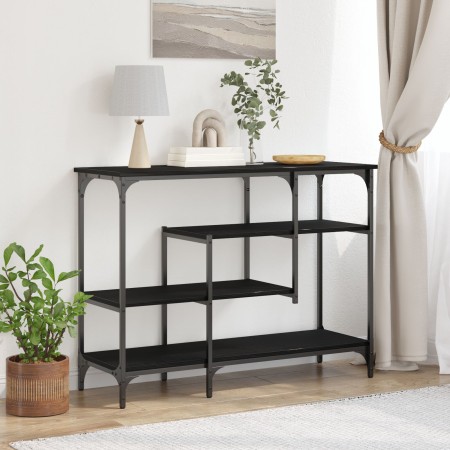 Mesa Consola  Negra de Roble 100x35x75 cm de Madera Engineered y Acero | Foro24.es | Tu tienda online para hogar, jardín y más Foro24.es