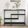 Mesa Consola  Negra de Roble 100x35x75 cm de Madera Engineered y Acero | Foro24.es | Tu tienda online para hogar, jardín y más Foro24.es