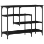 Mesa Consola  Negra de Roble 100x35x75 cm de Madera Engineered y Acero | Foro24.es | Tu tienda online para hogar, jardín y más Foro24.es