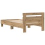 Cama con luces LED Roble Artesanal 100x200 cm de , Camas y somieres - Ref: Foro24-863638, Precio: 110,15 €, Descuento: -5%%