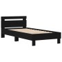 Estructura de cama con luces LED Roble Negro 100x200 cm Madera de ingeniería de , Camas y somieres - Ref: Foro24-863639, Prec...
