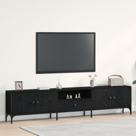 mueble de TV con cajón negro de roble 200x25x44 cm de madera elaborada de , Muebles TV - Ref: Foro24-863677, Precio: 132,54 €...